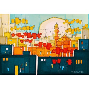 Salman Farooqi, 30 x 42 Inch, Acrylic on Canvas, Cityscape Painting, AC-SF-433